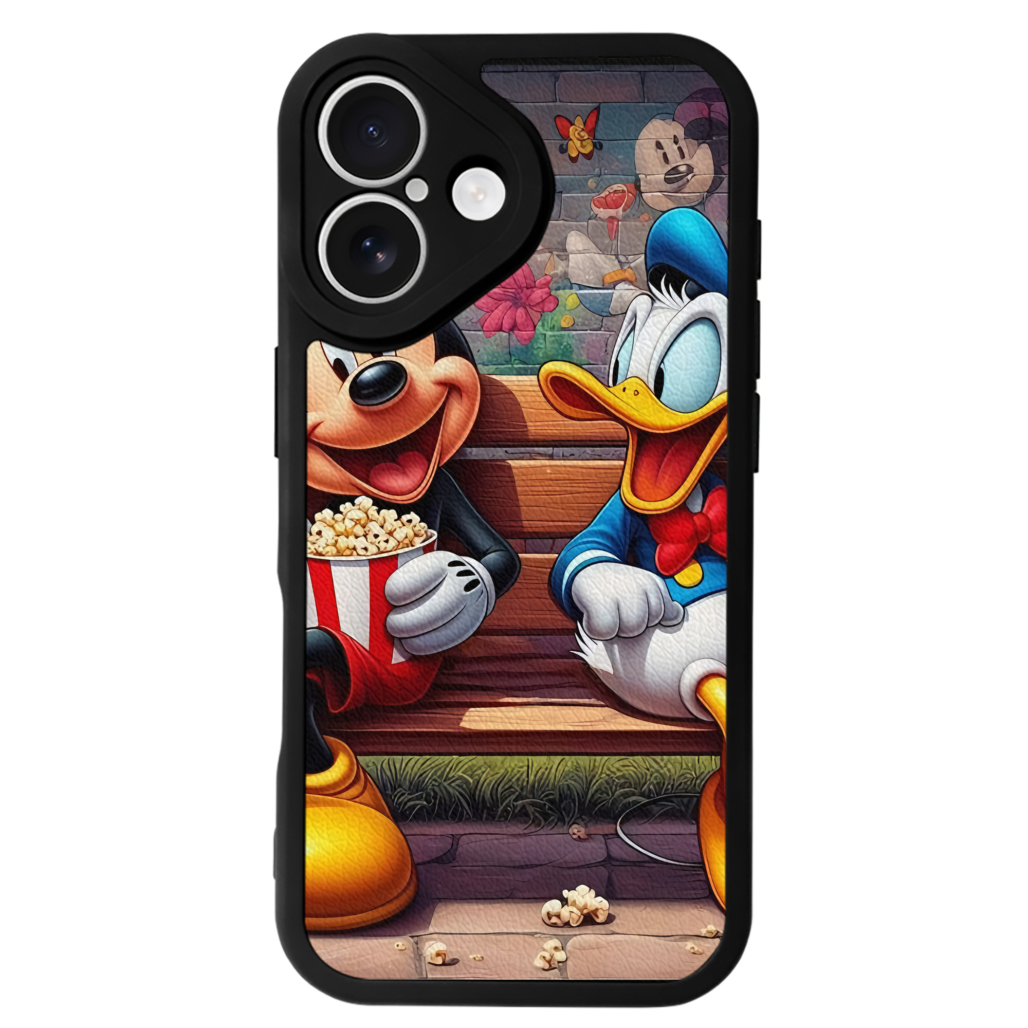 （画像用） ミッキーマウス Mickey Mouse 【iPhone 16シリーズ対応】シリコンスマホケース（レザー調） 材質：シリコン